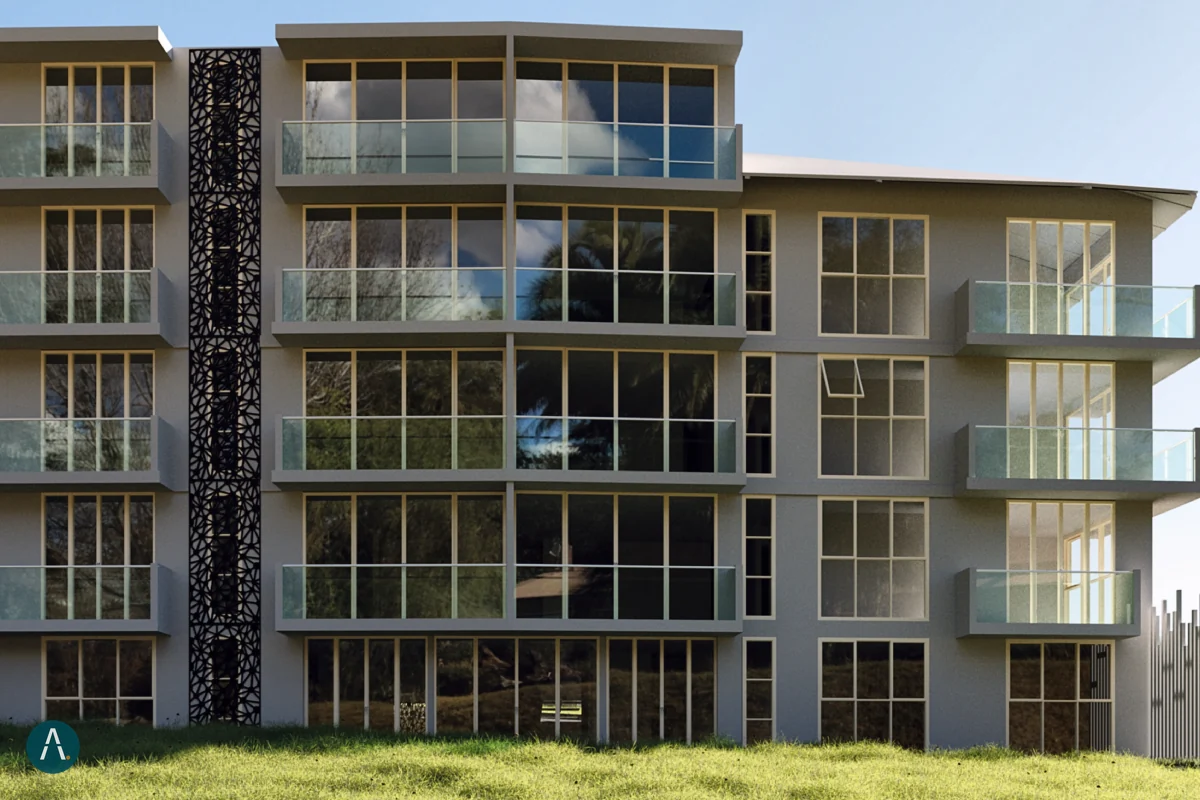 Render exterior de edificio multifamiliar en Guasca, Cundinamarca